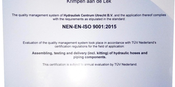 ISO certificaat is opnieuw behaald